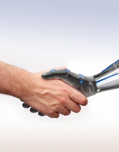 shake hands with new technologies